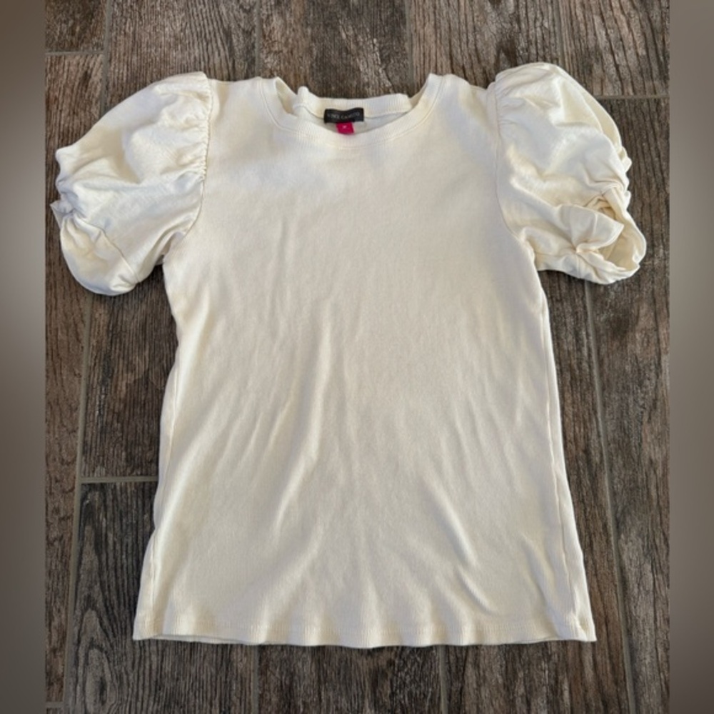 Vince Camuto Ivory Puff Sleeve Tee